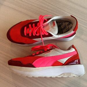 Puma Women's Pink & Red Retro Runner Sneakers